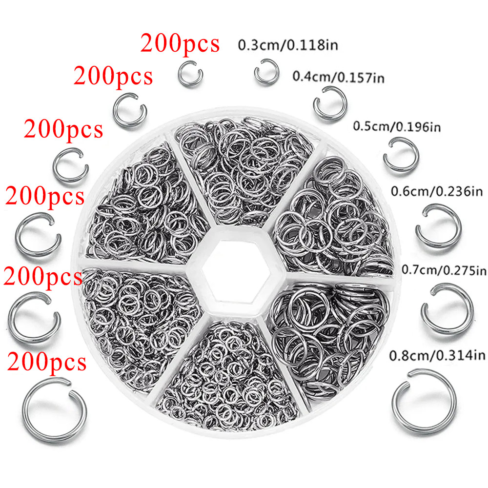 Jewelry Making Closed Jump Rings - 1200 pz Anelli di Salto In