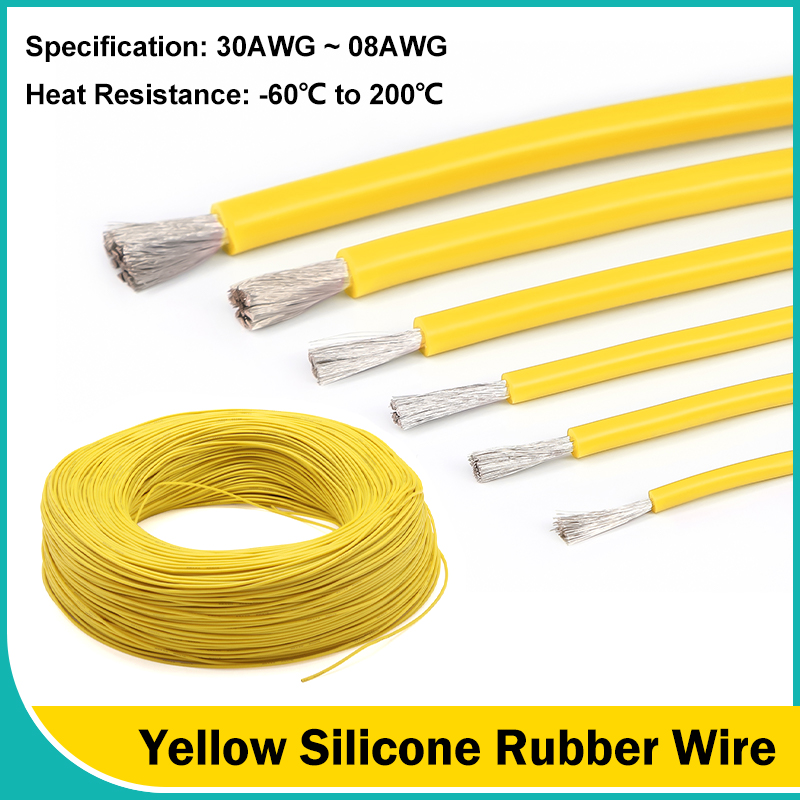 Wire 22 Gauge Copper - Cavi in gomma siliconica morbida gialla