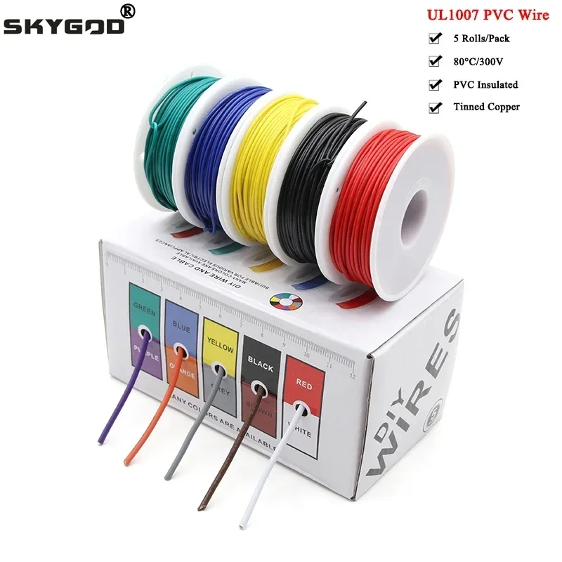 Wire 22 Gauge Copper - Kit misto (5 colori) Cavo isolante