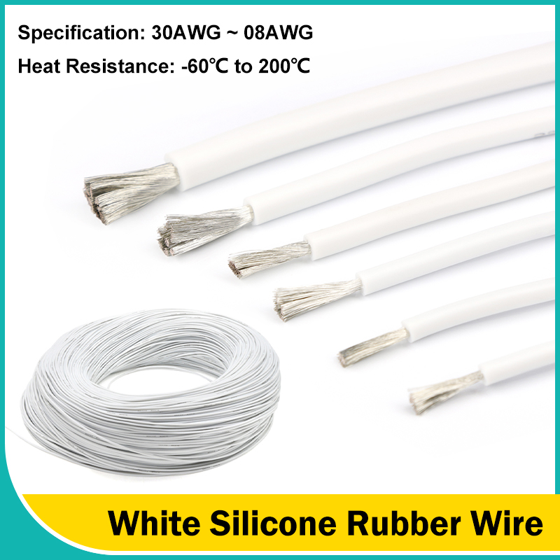 Wire 22 Gauge Copper - Cavi in gomma siliconica flessibile bianca