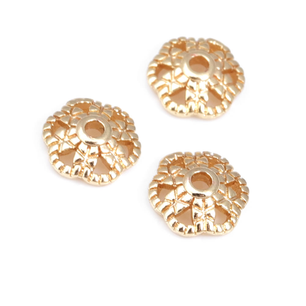 18K Colore Oro Ottone Fiore Pe - Bead Cap Flower recensione e prezzo