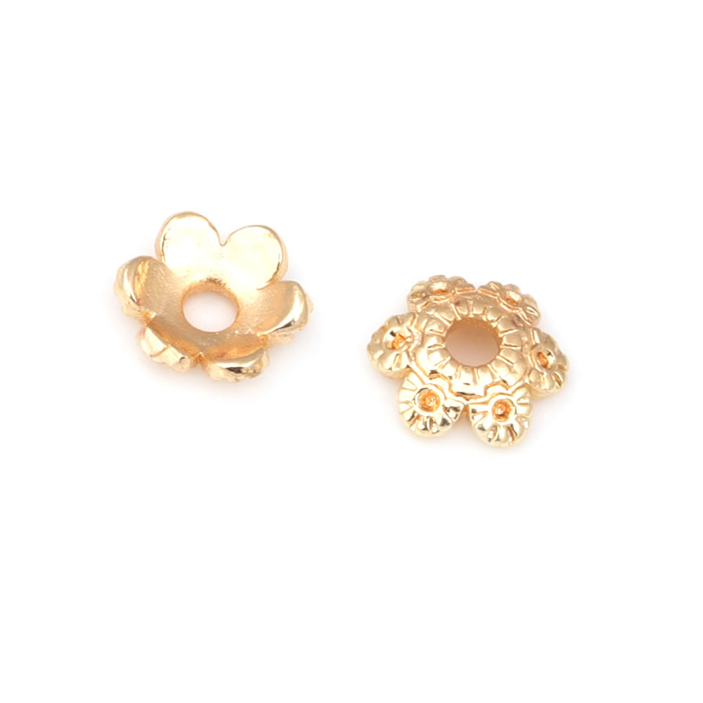 18K Colore Oro Ottone Fiore Pe - Bead Cap Flower recensione e prezzo
