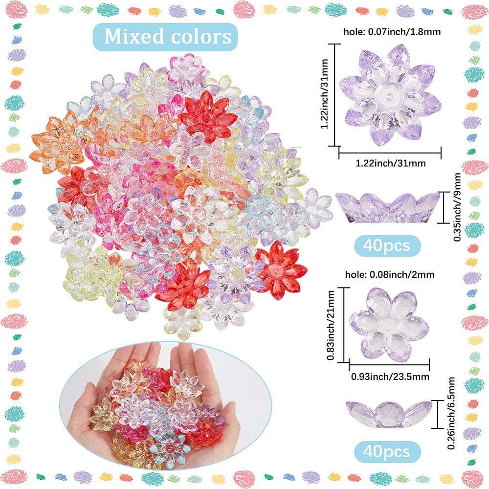80 pezzi, 2 stili, coperture p - Bead Cap Flower recensione e prezzo